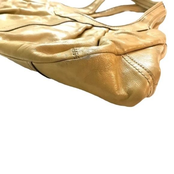 Vintage Coach Ergo Yellow Pleated Leather Kisslock Hobo Purse Bag - Picture 4 of 15